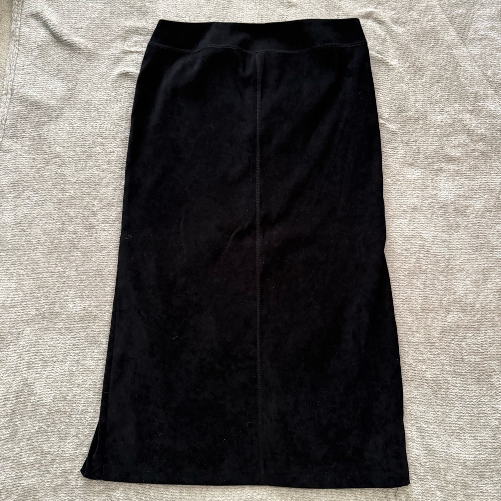 Vintage SC Collection Black‎ Faux Suede Midi Skirt Size 16 Minimalist 90s